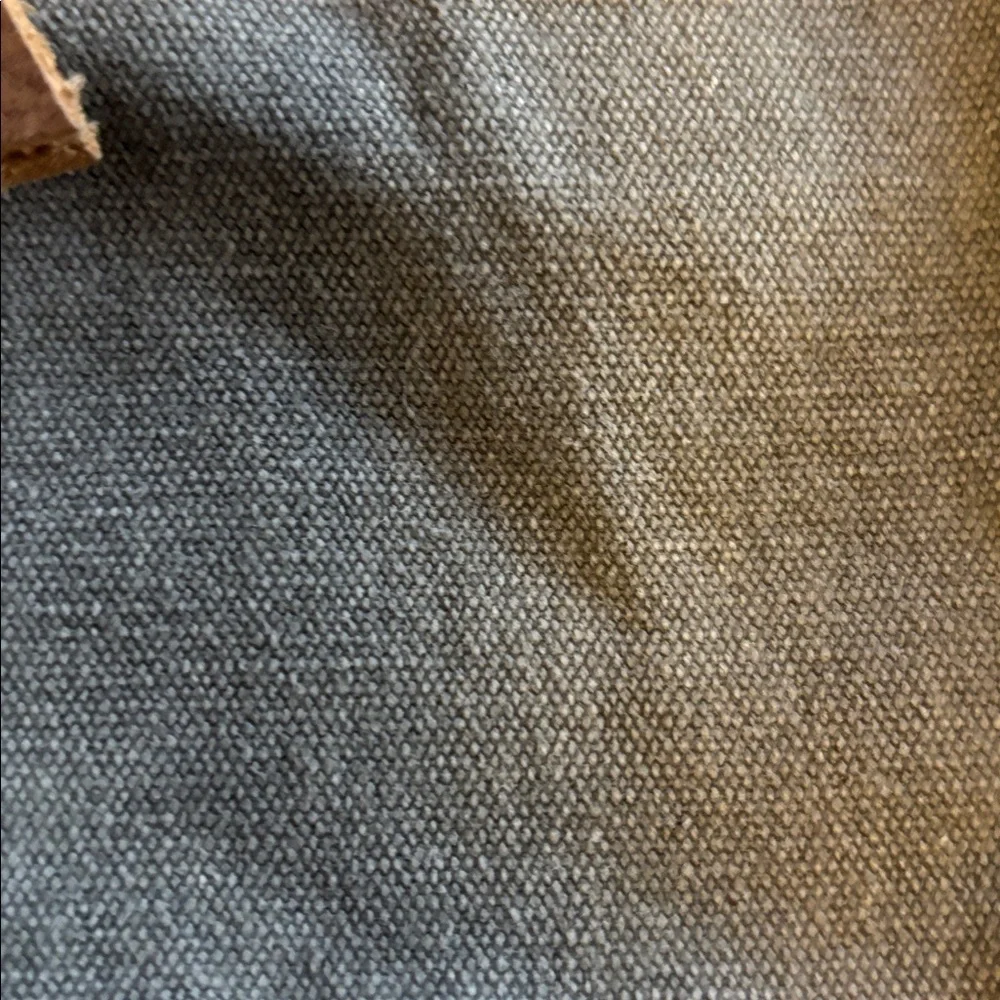 MYRA CROSSBODY BAG DARK GREY/BLUE CANVAS WITH TAN LEATHER TRIM ADJUSTABLE STRAP